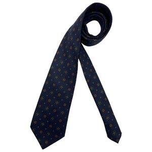 LIBERTY Navy Floral Wool LUXURY Tie ENGLAND